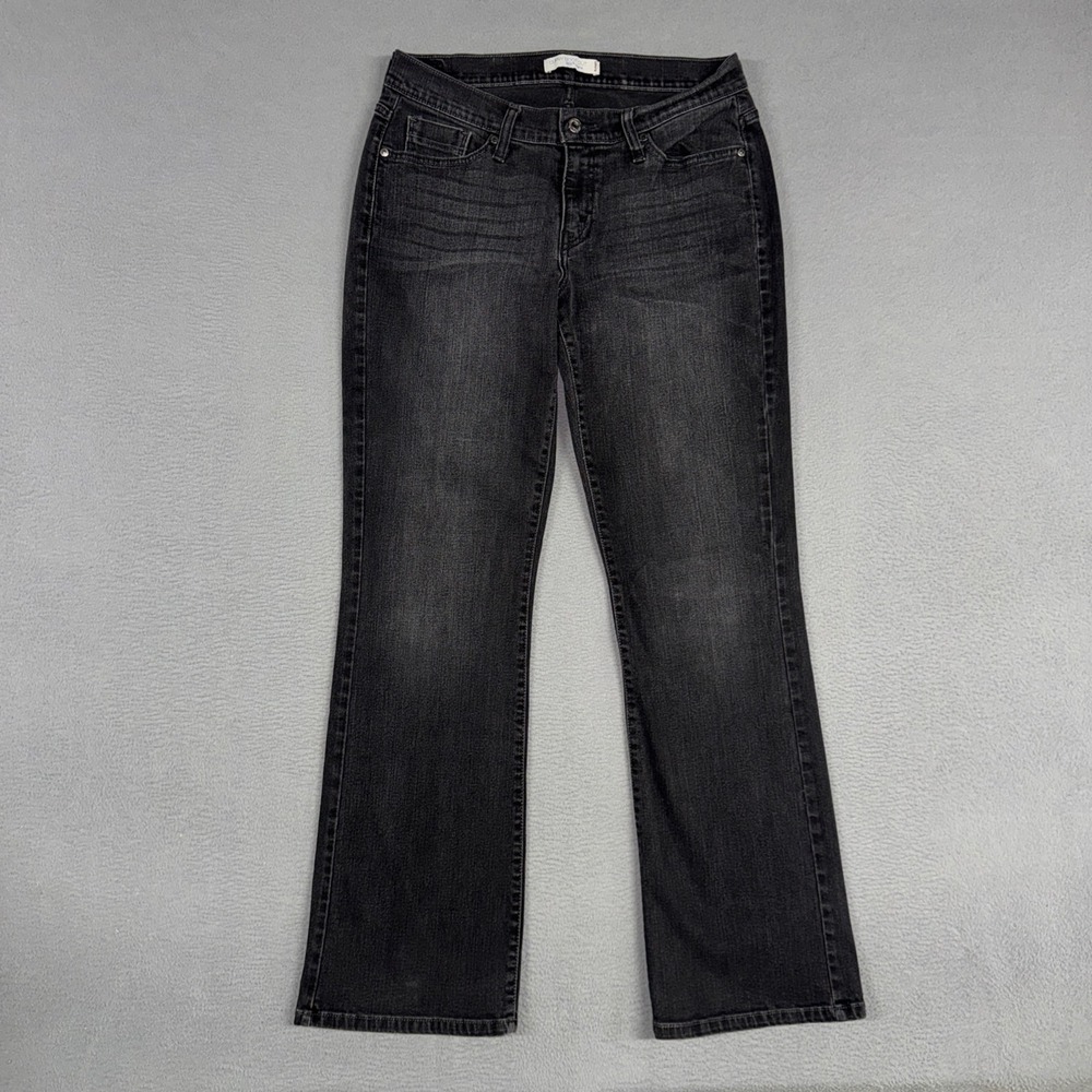 Levis Jeans Women 12 Black 529 Curvy Boot Cut Faded Mid Rise Stretch Denim